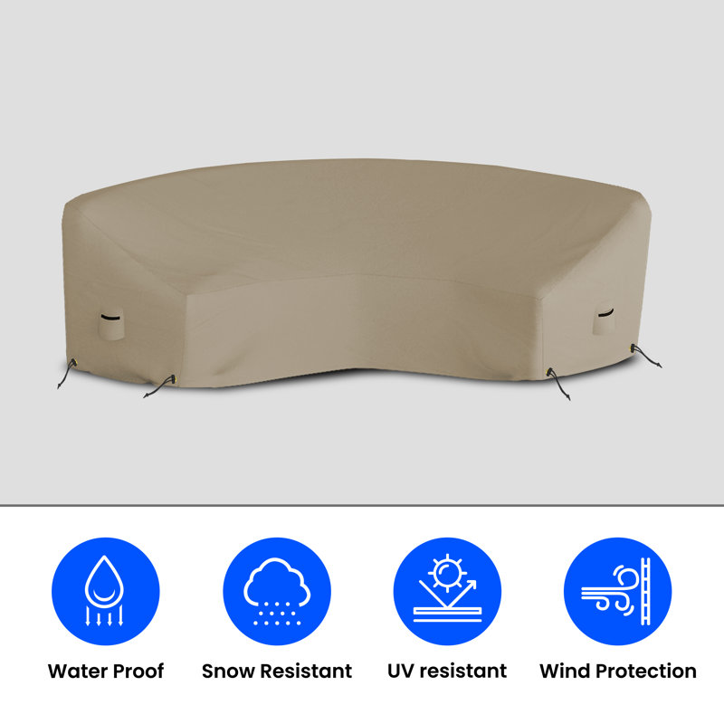 Latitude Run® Heavy Duty Waterproof Curved Sectional Sofa Cover